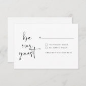 ミニマシンプルリストはゲストRSVP返信カード エンクロージャーカード (正面/裏面)