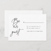 ミニマシンプルリストはゲストRSVP返信カード エンクロージャーカード (正面/裏面)