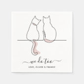 ミニマシンプルリストも猫のカスタム技を結婚使う スタンダードカクテルナプキン (正面)