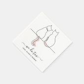 ミニマシンプルリストも猫のカスタム技を結婚使う スタンダードカクテルナプキン (角)