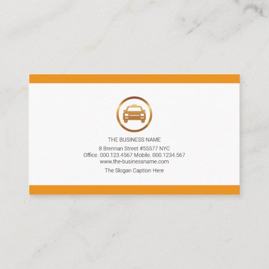 ミニマシンプルリストイエロー·ストライプ·タクシー運転手 名刺 (裏面)