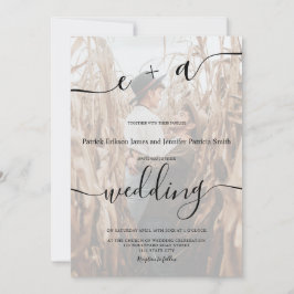 ミニマシンプルリストイニシャルスクリプト結婚フォト 招待状