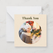 ミニマシンプルリストカスタムフォトクリスマスサンキュー ノートカード (正面)