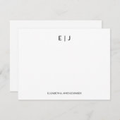 ミニマシンプルリストカップルイニシャルパーソナライズされた ノートカード (正面/裏面)