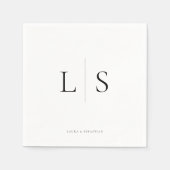 ミニマシンプルリストカップルイニシャル結婚ズ スタンダードカクテルナプキン (正面)