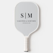 ミニマシンプルリストカップルイニシャル結婚ズ ピックルボールラケット (裏面)