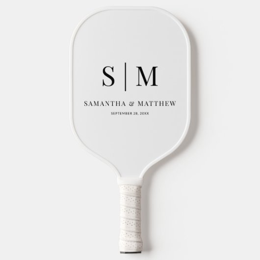 ミニマシンプルリストカップルイニシャル結婚ズ ピックルボールラケット (正面)