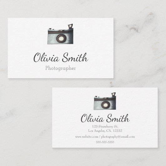 ミニマシンプルリストカメラカメラマン 名刺 (正面/裏面)
