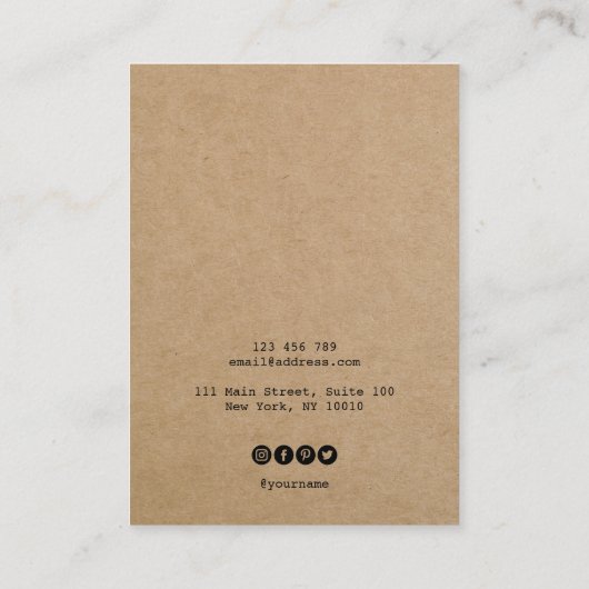 ミニマシンプルリストタイプライターイヤリングディスプレイブシ 名刺 (裏面)