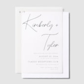 ミニマシンプルリストタイポグラフィカジュアル結婚ズ ベラム紙招待状 (オフセット)