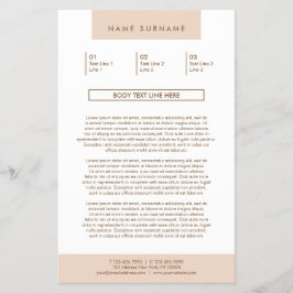 ミニマシンプルリストタイポグラフィパステルピーチ5.5x8.5 チラシ