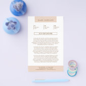 ミニマシンプルリストタイポグラフィパステルピーチ5.5x8.5 チラシ (シングル)