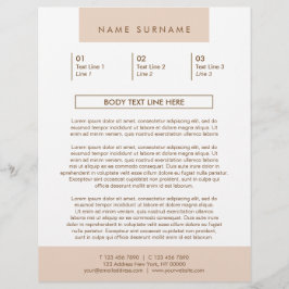 ミニマシンプルリストタイポグラフィパステルピーチ8.5x11 チラシ