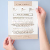 ミニマシンプルリストタイポグラフィパステルピーチ8.5x11 チラシ (手)