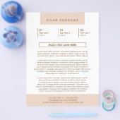 ミニマシンプルリストタイポグラフィパステルピーチ8.5x11 チラシ (シングル)