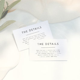 ミニマシンプルリストタイポグラフィブライダルシャワー エンクロージャーカード
