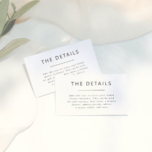 ミニマシンプルリストタイポグラフィブライダルシャワー エンクロージャーカード