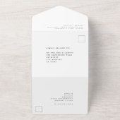 ミニマシンプルリストタイポグラフィ任意の色結婚の オールインワン招待状 (外側)
