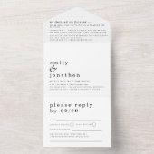 ミニマシンプルリストタイポグラフィ任意の色結婚の オールインワン招待状 (内側)