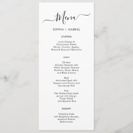ミニマシンプルリストタイポグラフィ結婚のメニューカード メニュー
