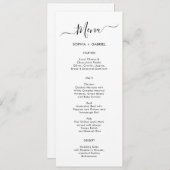 ミニマシンプルリストタイポグラフィ結婚のメニューカード メニュー (正面/裏面)