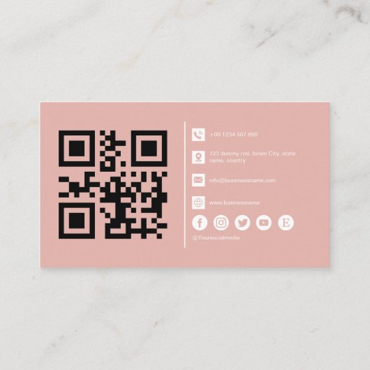 ミニマシンプルリストタイポグラフィ 名刺 (裏面)