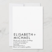 ミニマシンプルリストトレンディーエレガント白黒 招待状 (正面)