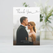 ミニマシンプルリストハート結婚の写真 サンキューカード (スタンド正面)