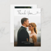 ミニマシンプルリストハート結婚の写真 サンキューカード (正面/裏面)