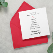 ミニマシンプルリストハート結婚1周年記念 カード