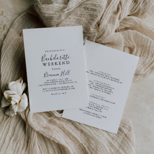 ミニマシンプルリストバチェロレッテ週末 招待状