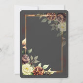 ミニマシンプルリストバラグレー、金ゴールドフレ結婚ーム 招待状 (裏面)