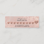 ミニマシンプルリストバラ金ゴールド大理石ハート ロイヤリティカード (裏面)