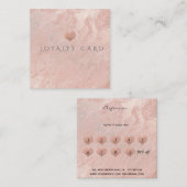 ミニマシンプルリストバラ金ゴールド大理石ハート ロイヤリティカード (正面/裏面)