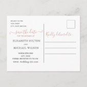 ミニマシンプルリストバラ金ゴールド書道ハート 案内ポストカード (裏面)