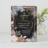 ミニマシンプルリストバラ、金ゴールドフレ結婚ーム 招待状 (スタンド正面)