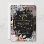 ミニマシンプルリストバラ、金ゴールドフレ結婚ーム 招待状 (正面)