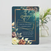 ミニマシンプルリストバラ、金ゴールドフレ結婚ーム 招待状 (スタンド正面)