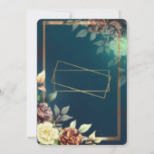 ミニマシンプルリストバラ、金ゴールドフレ結婚ーム 招待状 (裏面)