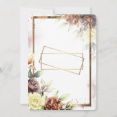 ミニマシンプルリストバラ、金ゴールドフレ結婚ーム 招待状 (裏面)