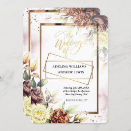 ミニマシンプルリストバラ、金ゴールドフレ結婚ーム 招待状