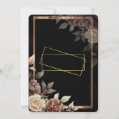 ミニマシンプルリストバラ、金ゴールドフレ結婚ーム 招待状 (裏面)