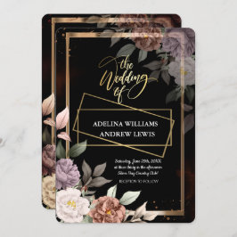 ミニマシンプルリストバラ、金ゴールドフレ結婚ーム 招待状