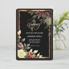 ミニマシンプルリストバラ、金ゴールドフレ結婚ーム 招待状