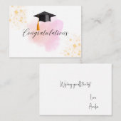 ミニマシンプルリストピンクの水の色の黄金の輝き ノートカード (正面/裏面)