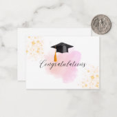 ミニマシンプルリストピンクの水の色の黄金の輝き ノートカード (正面/裏面インサイチュ)