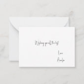 ミニマシンプルリストピンクの水の色の黄金の輝き ノートカード (裏面)