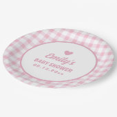 ミニマシンプルリストピンクジンガムガールベビーシャワー ペーパープレート (アングル)