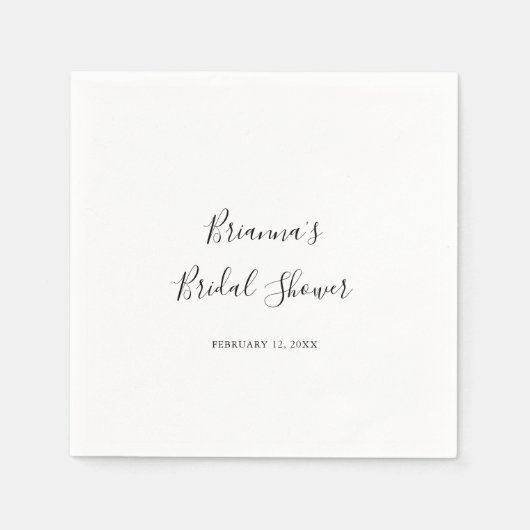 ミニマシンプルリストブライダルシャワー スタンダードカクテルナプキン (正面)