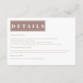 ミニマシンプルリストブラウンエレガント詳細 エンクロージャーカード (正面)